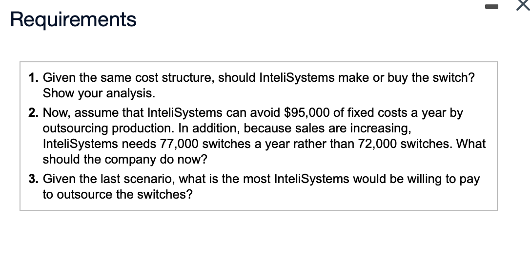 will need this year; however, another company has offered to sell InteliSystems