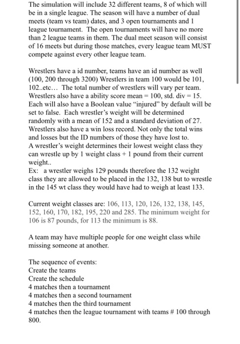 Create a C++ program that does the following The simulation will include