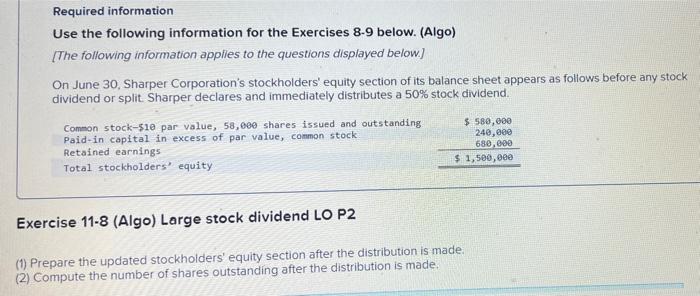 SOME HELP PLEASEEE 4-7 exercise 11-8 Required information Use the following information