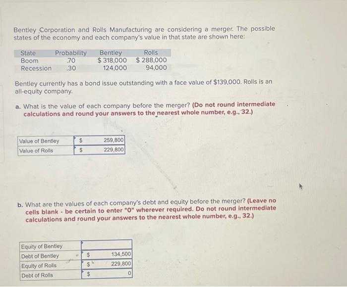  (where the question is filled in, the answer is correct) Bentley