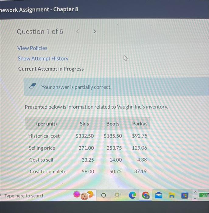  Your answer is partially correct. Presented below is information related to