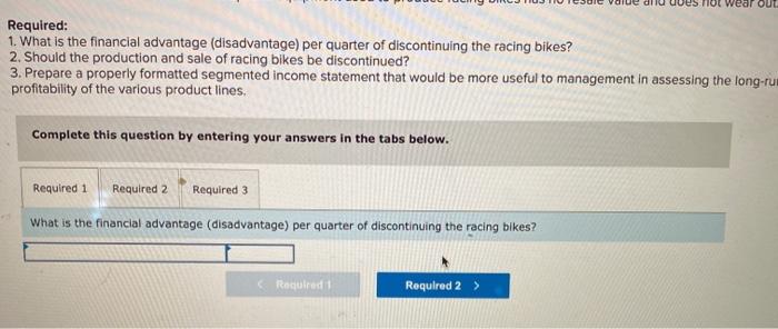 Company manufactures three types of bicycles-a dirt bike, a mountain bike, and