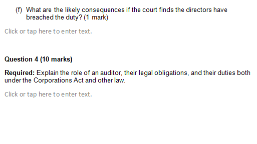 I need a answer of 4 (10) marks not question f. (1)