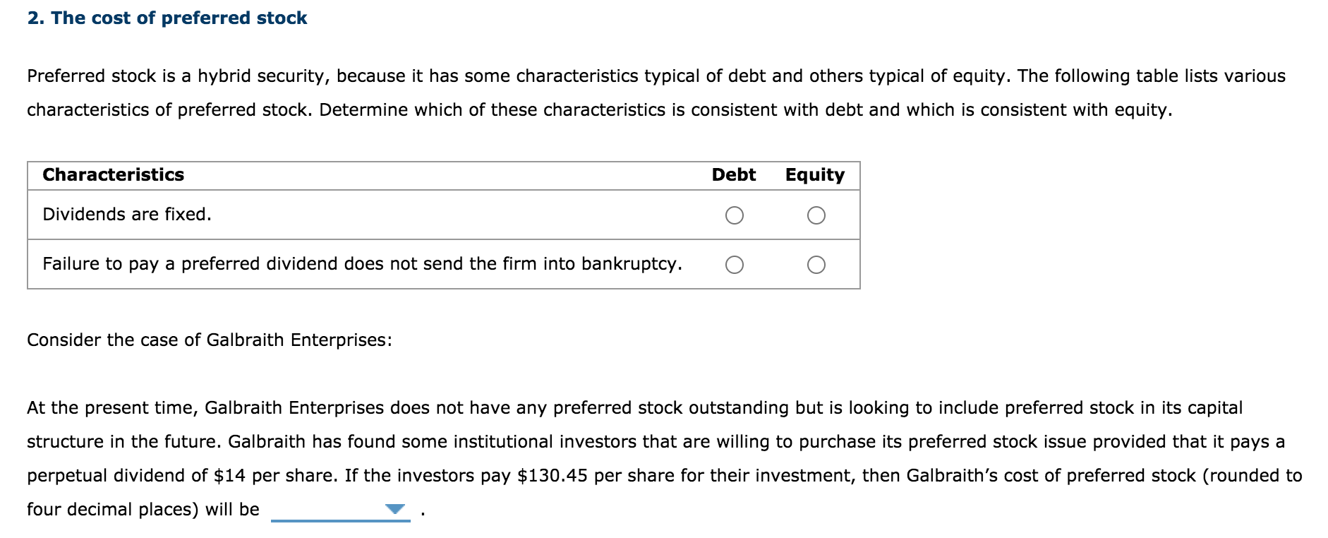 the weighted average of the required rates of return on debt, preferred