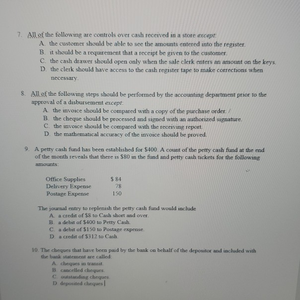 1. Internal control is the organizational plan and related measures that: A.