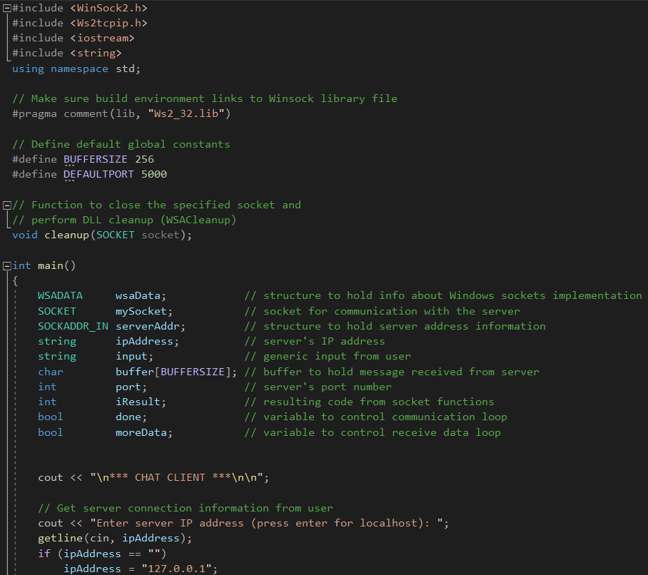 synopsis of how the two programs interact: Server: As the server starts