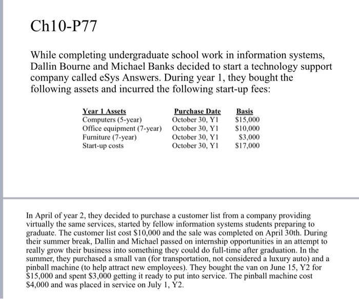  Ch10-P77 While completing undergraduate school work in information systems, Dallin Bourne