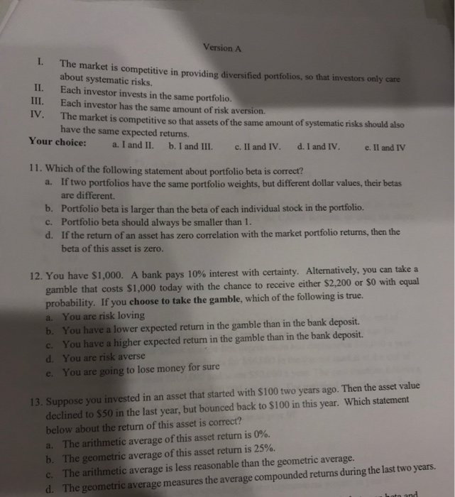 What are the basic assumptions of the Capital Asset Pricing Model (CAPM)?