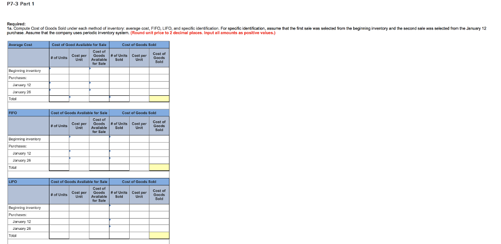 Flow LO7-2, 7-3 The following information applies to the questions displayed below.