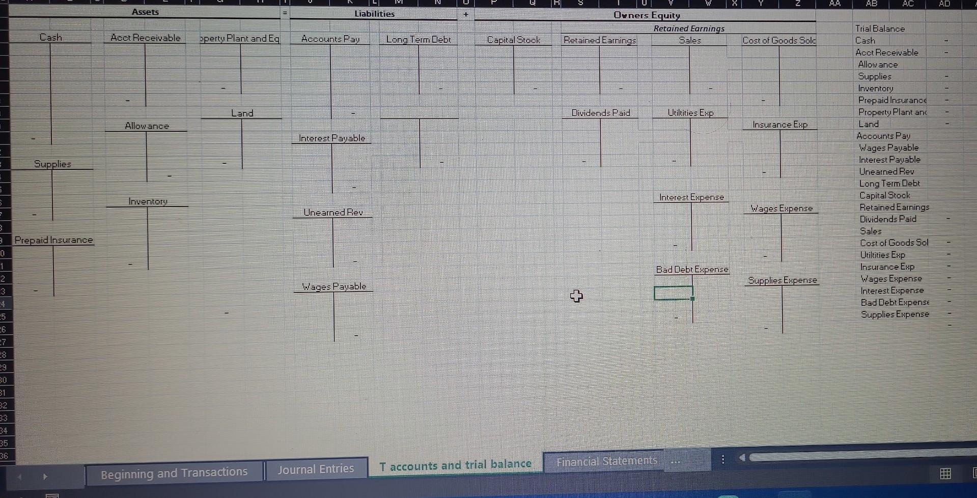 of the tabs shown at the bottom On the first tab is