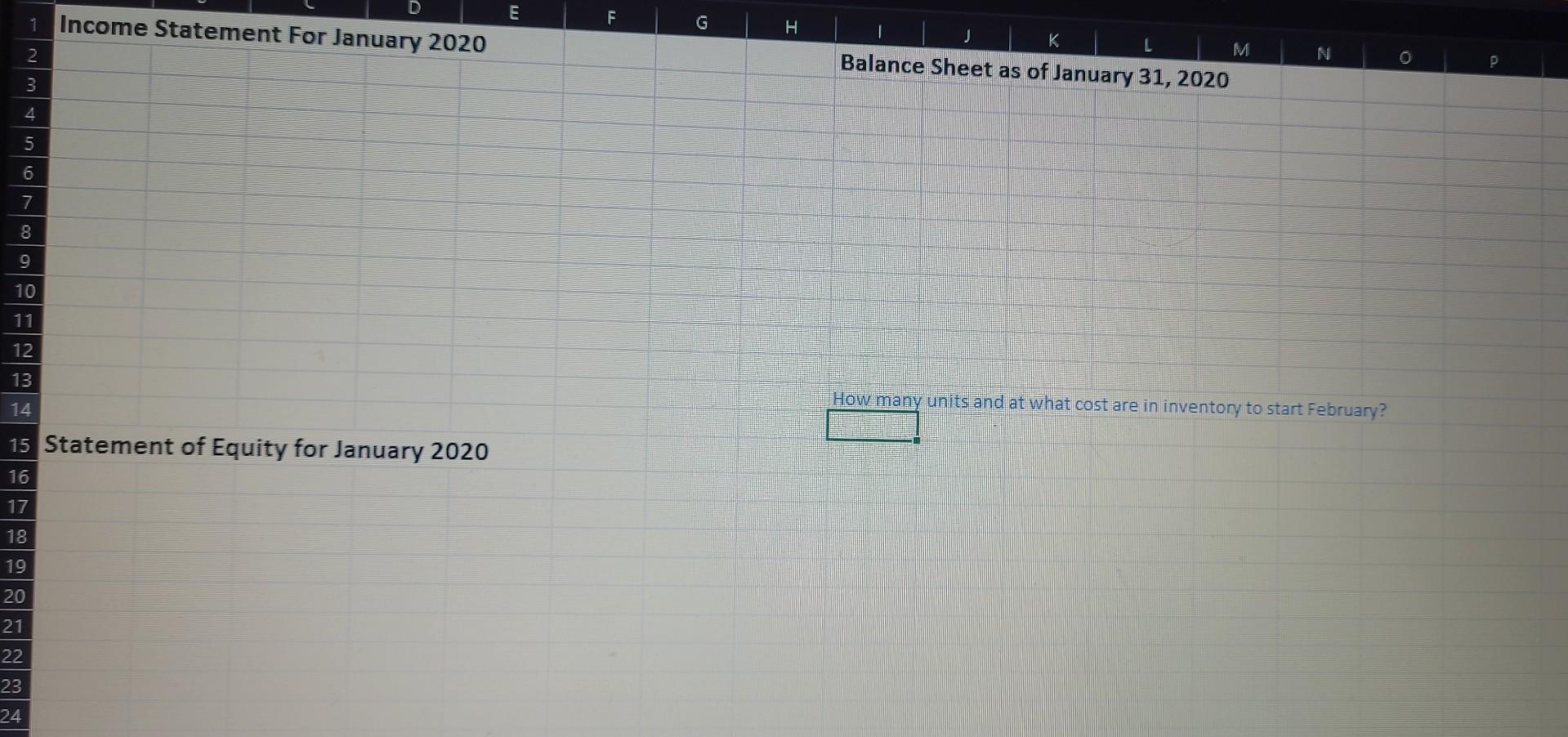 the starting information and the transactions that need to be recorded. The