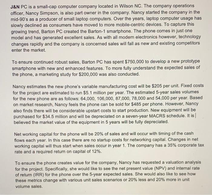  J&N PC is a small-cap computer company located in Wilson NC.