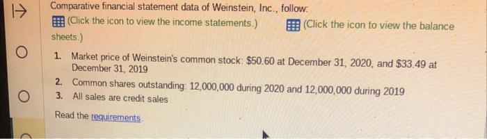 if correct ill thumbs up! please help Comparative financial statement data of