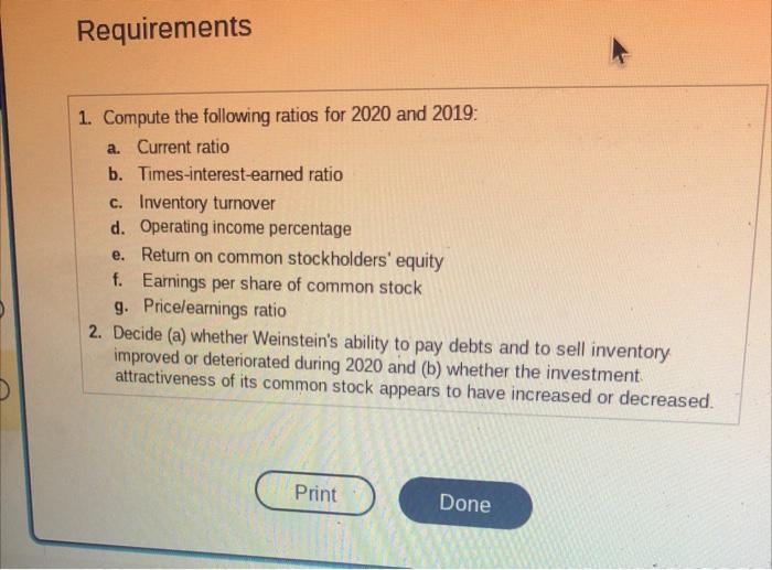 3. All sales are credit sales Read the requirements. Income statements Balance