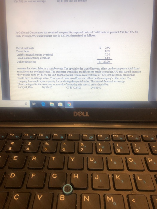  5)per non average ) Si per unit on avera 3) Gallerani
