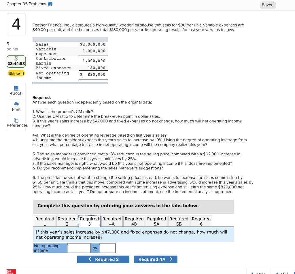 per unit, and fixed expenses total $180,000 per year. Its operating results