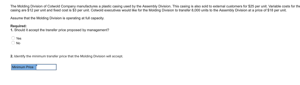 casing are $12 per unit and fixed cost is $3 per