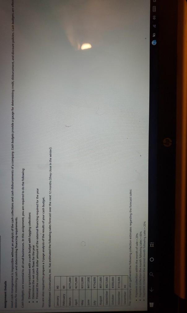 the net cash flows for the year. forecast the cumulative dollar amount
