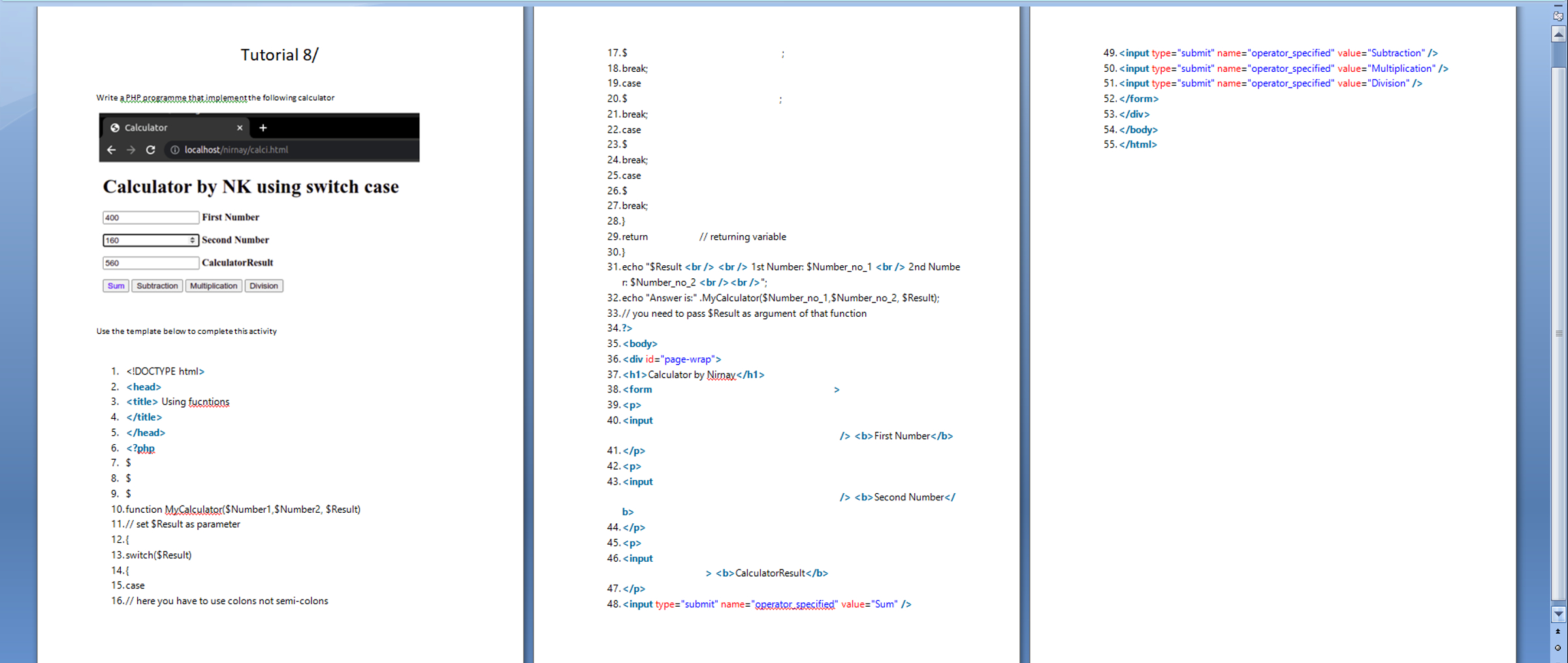  17.$ break; case 20.$ break case 23.$ break; 25.case 26.$ break;