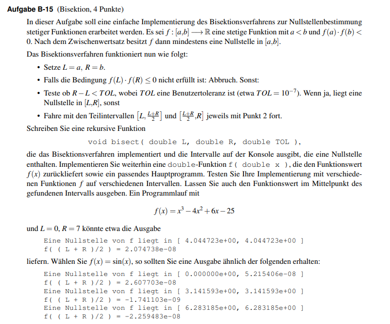  c programming language;In this task, a simple implementation of the bisection