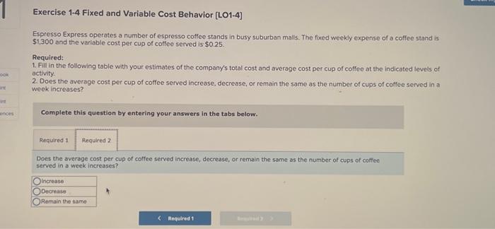a number of espresso coffee stands in busy suburban malls. The fixed