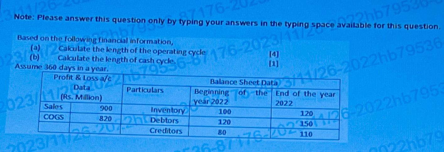  Note: Please answer this question only by typing your answers in