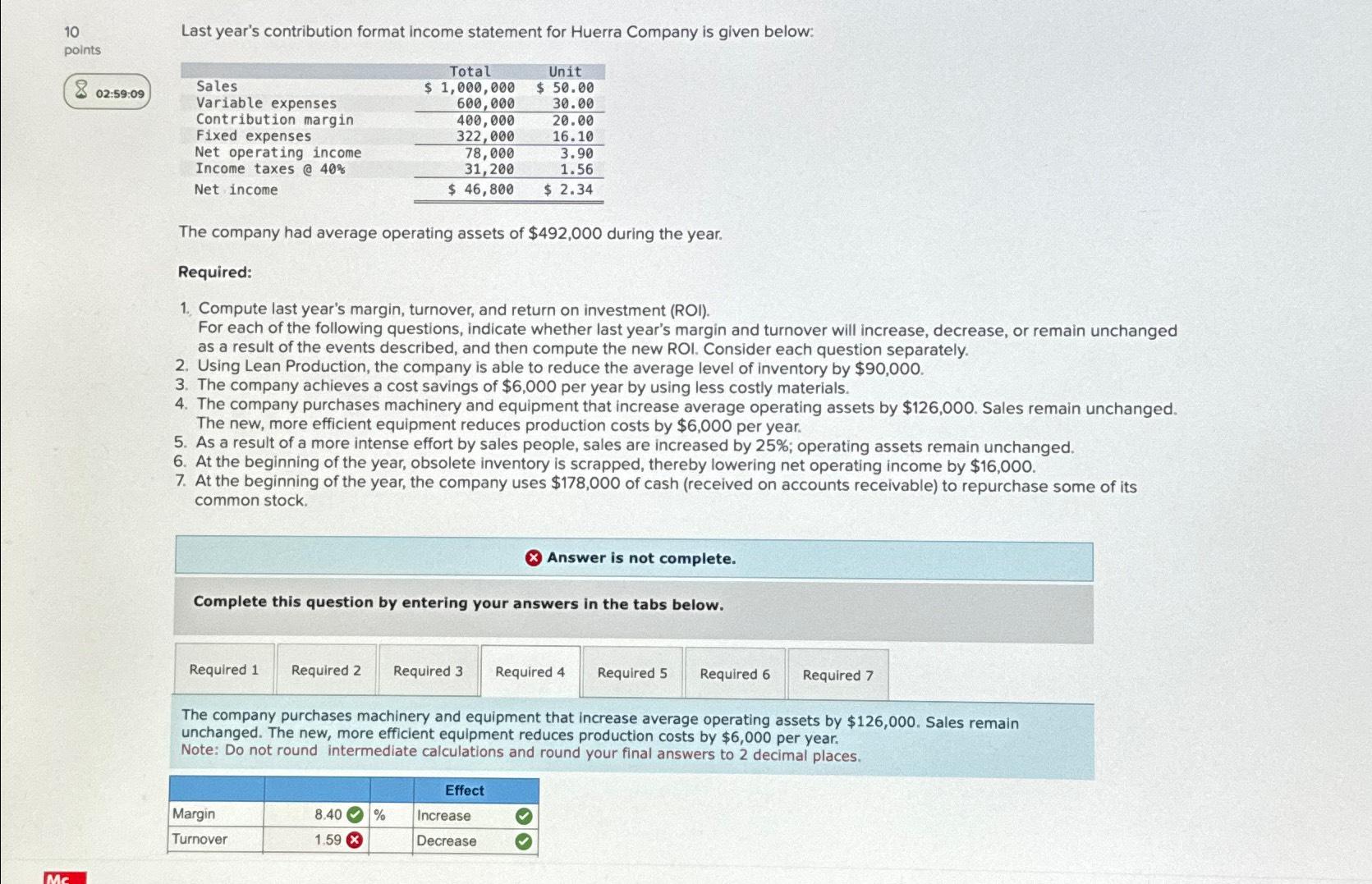  10 points 02:59:09 Last year's contribution format income statement for Huerra