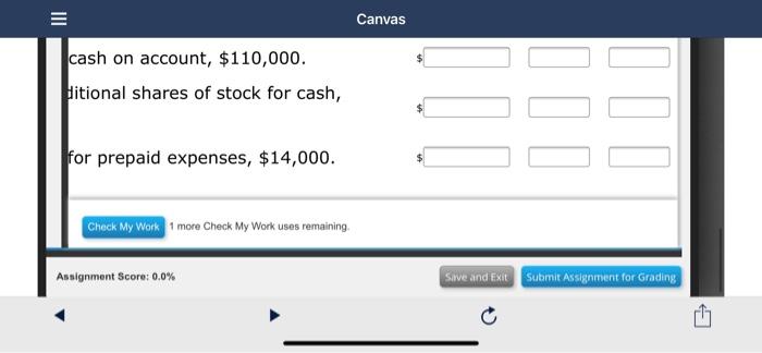 working capital, the current ratio, and the quick ratio after each of
