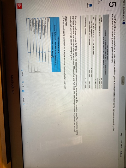  hapter 3: Assignment Help Save & Exit Submit 5 The Rhythm