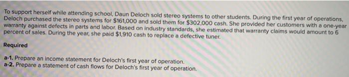  To support herself while attending school, Daun Deloch sold stereo systems