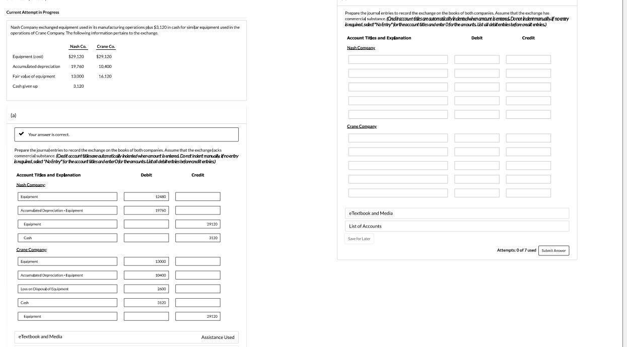 Please Help me with Part B Current Attempt in Progress Prepare the