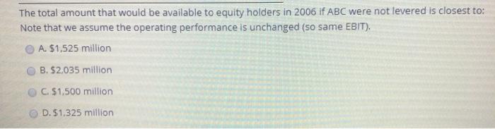 EBIT 2,035 Interest expense 510 Earnings before tax 1.525 Taxes (35%) 534