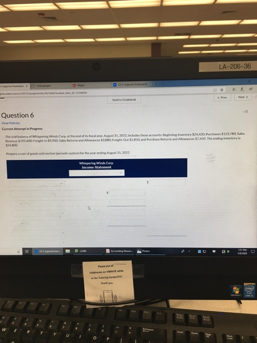  LA-206-36 . com 1 2 Question 6 View Police Current Attempt