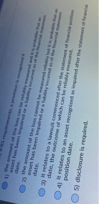  1) 4) RS requirements, a provision is recognized the amount of