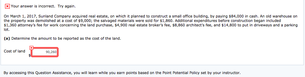 Your answer is incorrect. Try again. On March 1, 2017, Sunland