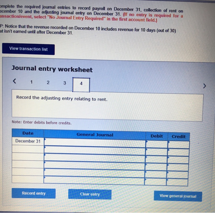 December 31. On December 31, calculated the payroll, which indicates gross earnings