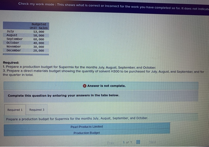 what is correct or incorrect for the work you have completed so