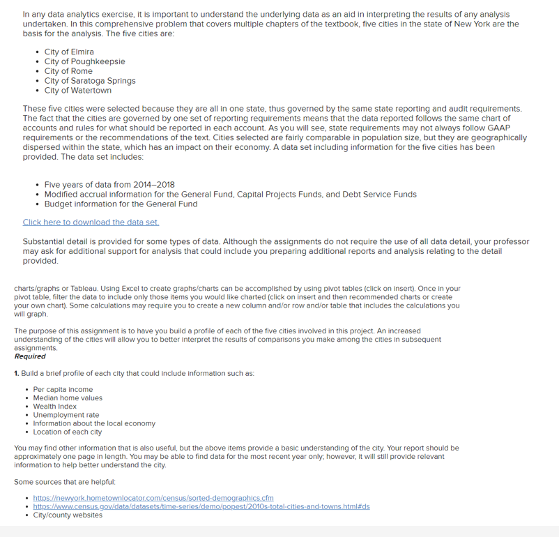  In any data analytics exercise, it is important to understand the