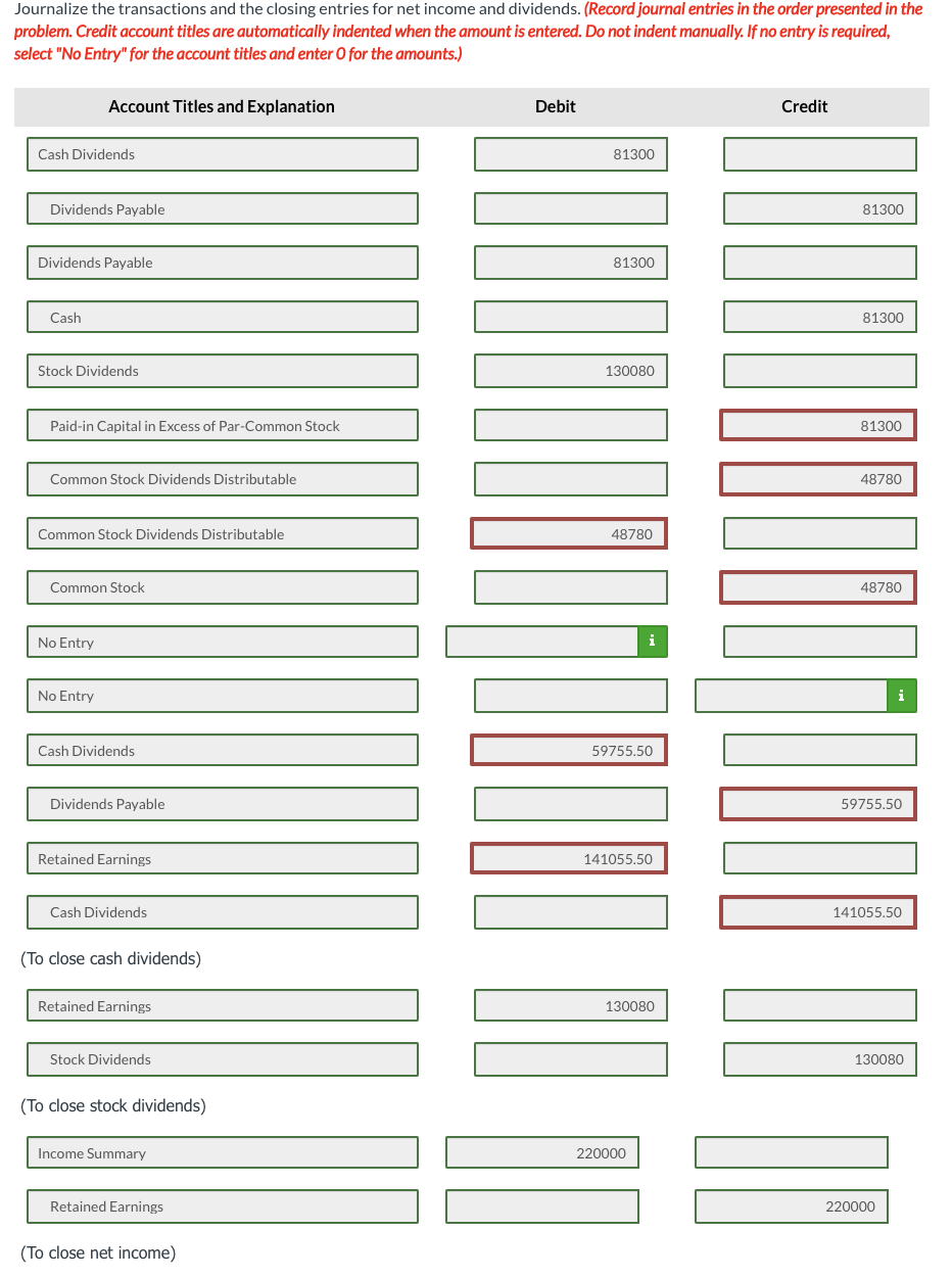  Please help me and fill in the wrong red sections Journalize