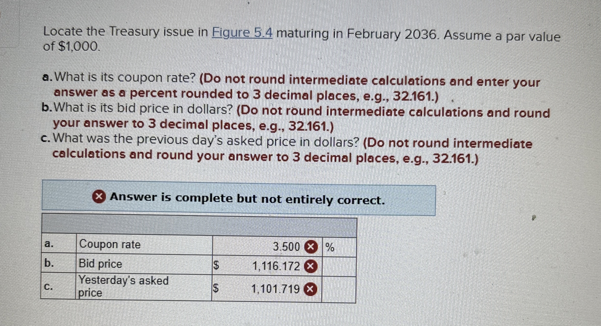  Locate the Treasury issue in Figure 5.4 maturing in February 2036.