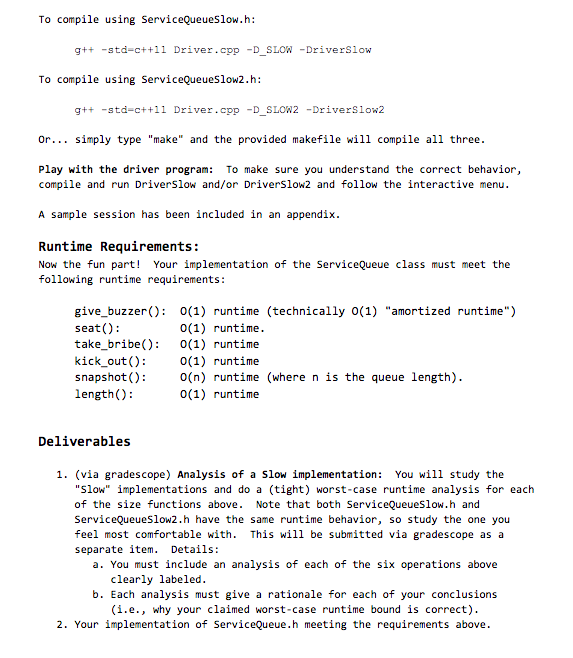 #define _SERVICE_QUEUE_H #include #include #include class ServiceQueue { private: /** Your private