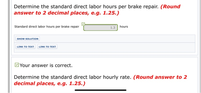 trying to establish the standard labor cost of a typical brake repair.