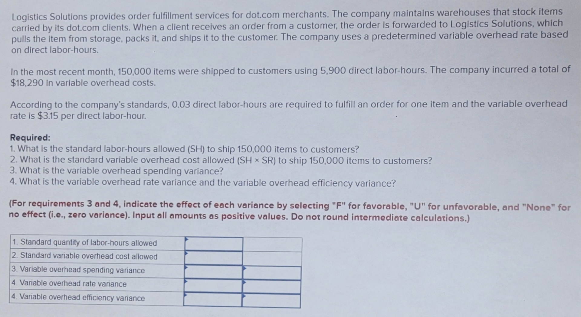 Logistics Solutions provides order fulfillment services for dot.com merchants. The company