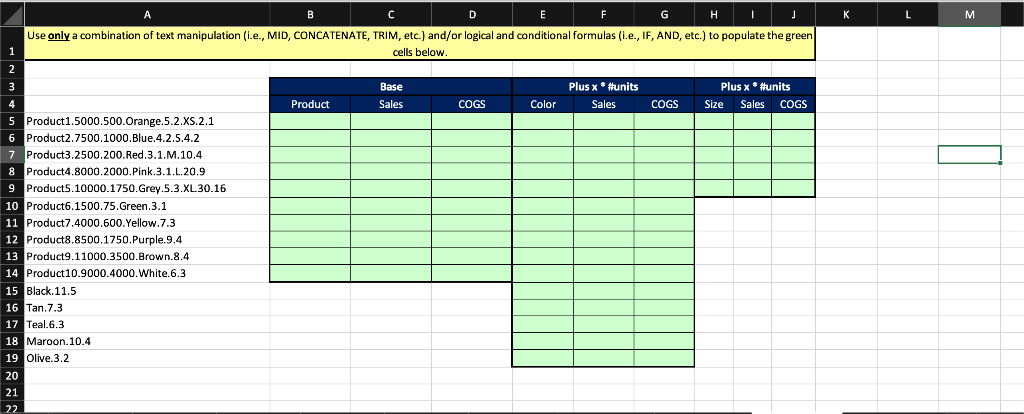 Please Solve This Excel Worksheet and List your Formulas, and How you
