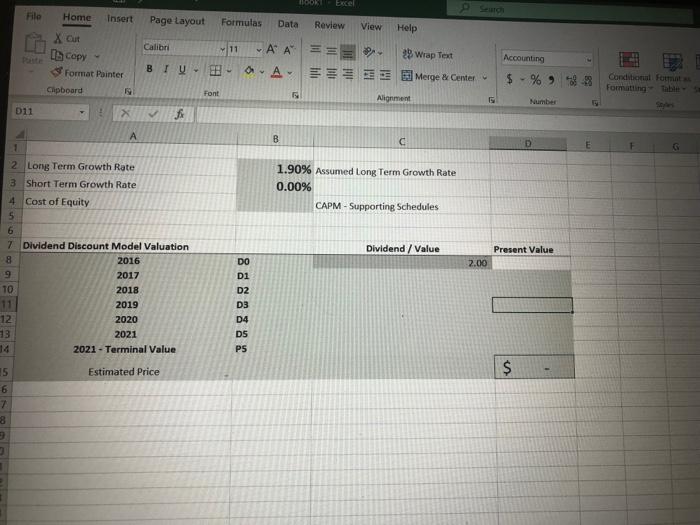 present value) from the following information? If needed add values but I