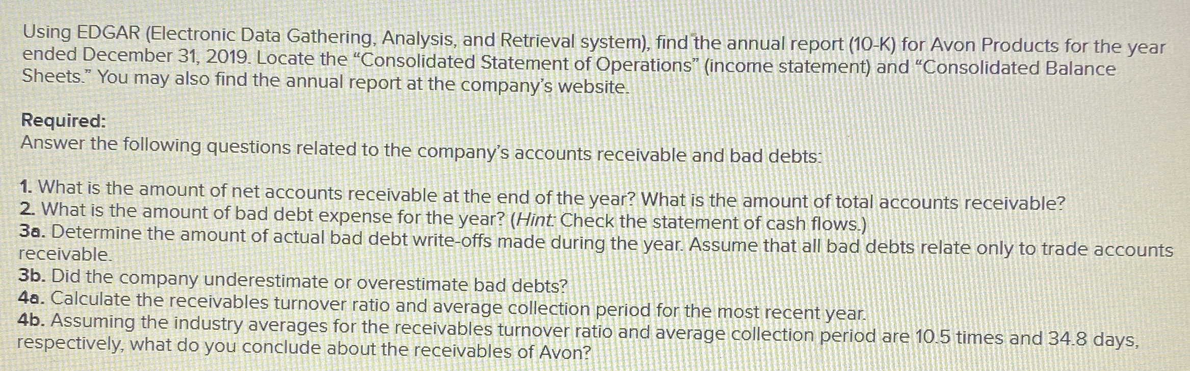  Using EDGAR (Electronic Data Gathering, Analysis, and Retrieval system), find the