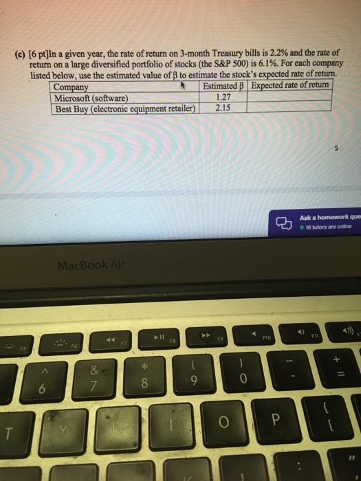 a risky investment and Rybe the return on a risk-free investment. The
