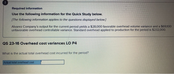  Required information Use the following information for the Quick Study below.