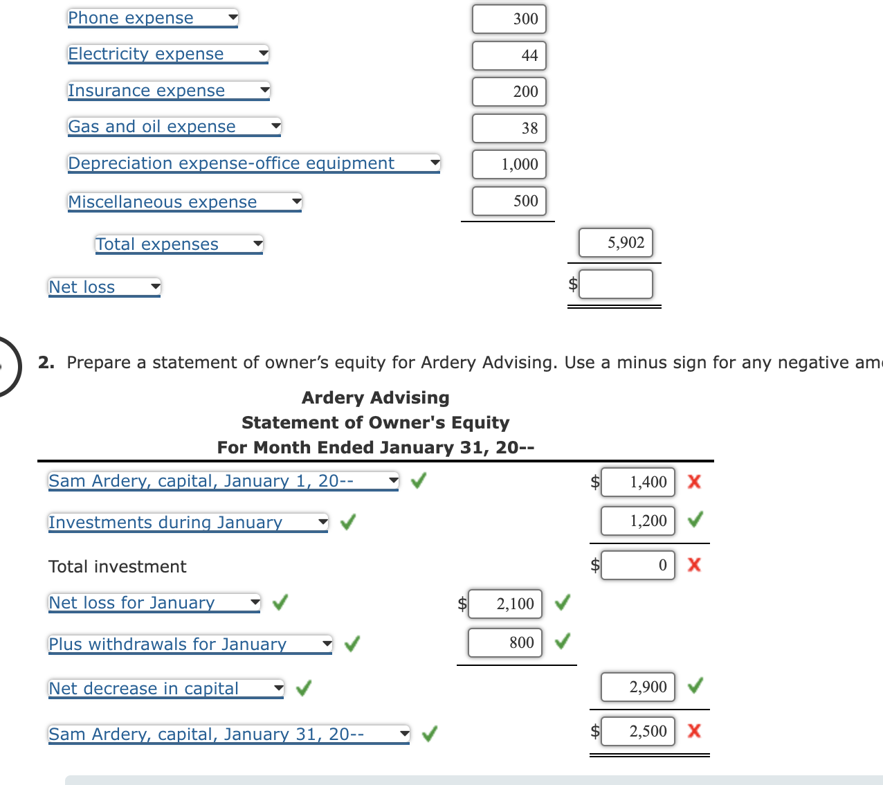 January 31, 20 -- \end{tabular}} \\ \hline & \multicolumn{2}{|c|}{ Income Statement }