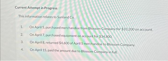  Current Attempt in Progress This information relates to Sunland Co. 1.